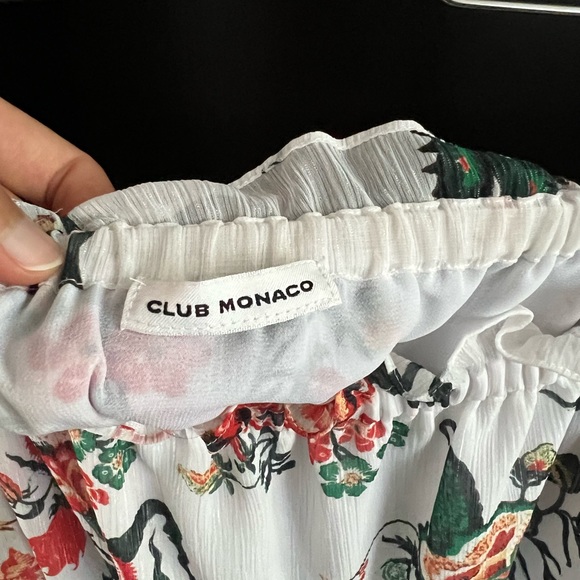 Club Monaco White Floral Janou Blouse - Picture 4 of 4